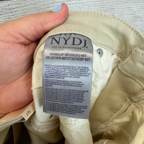 NYDJ Plus Size High Rise Billie Cream Mini Boot Ankle Jeans Size 16 TALL - Picture 9 of 9